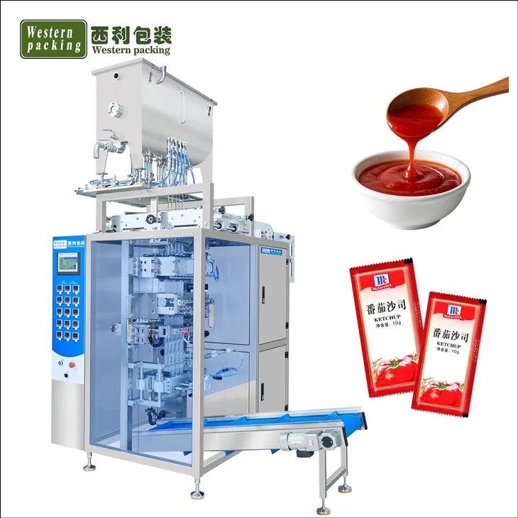 Ko'p chiziqli tomat pastasi paketlarini qadoqlash mashinasi